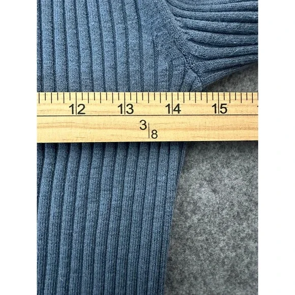 Aerie Collared Cropped Button Down Cardigan M Blue 90s Preppy Clean Girl - Picture 3 of 10